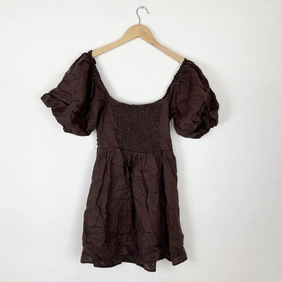 DISSH Brown Puff-Sleeve Mini Dress - Picture 4 of 10